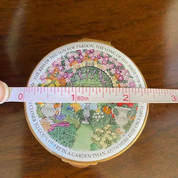 Staffordshire Enamels England God's Garden Floral Trinket Pill Box Vintage - Picture 13 of 14